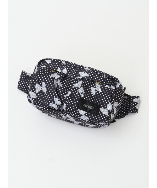 PINK HOUSE（ピンクハウス）の「水玉りぼんプリントウエストバッグ（ボディバッグ/ウエストポーチ・レディース・ブラック/レッド・フリー）」の5枚目の写真