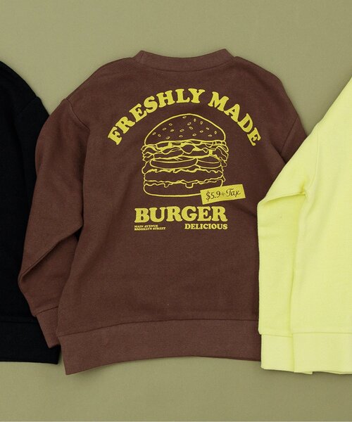 BREEZE（ブリーズ）の「【WEB限定】POPグラフィックトレーナー（スウェット・キッズ・ピンク/ブラウン/ライム/グリーン/キナリ/ベージュ/ミント/オレンジ/チャコール/グレー/ブルー/ブラック/アイボリー/サックスブルー・130/150/80/140/100/90/110/120）」の6枚目の写真