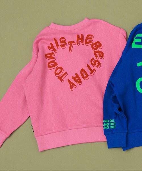 BREEZE（ブリーズ）の「【WEB限定】POPグラフィックトレーナー（スウェット・キッズ・ピンク/ブラウン/ライム/グリーン/キナリ/ベージュ/ミント/オレンジ/チャコール/グレー/ブルー/ブラック/アイボリー/サックスブルー・130/150/80/140/100/90/110/120）」の13枚目の写真