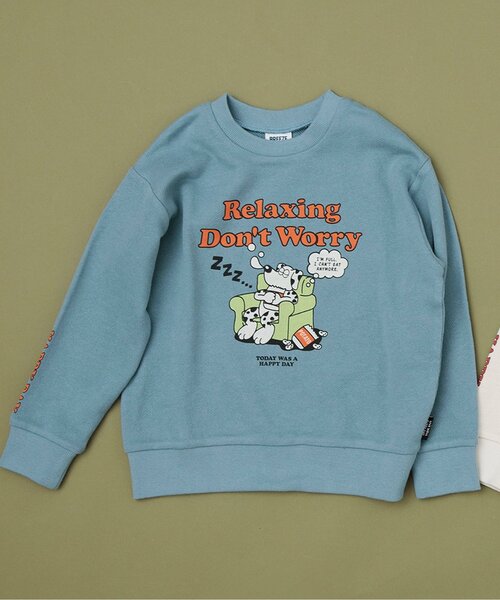 BREEZE（ブリーズ）の「【WEB限定】POPグラフィックトレーナー（スウェット・キッズ・ピンク/ブラウン/ライム/グリーン/キナリ/ベージュ/ミント/オレンジ/チャコール/グレー/ブルー/ブラック/アイボリー/サックスブルー・130/150/80/140/100/90/110/120）」の10枚目の写真