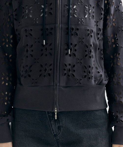 トップス [MASU] FLOWER HOLE ZIP-UP SWEAT PARKA 46 MASU（エムエーエスユー）の「【MASU/エムエーエスユー】FLOWER HOLE