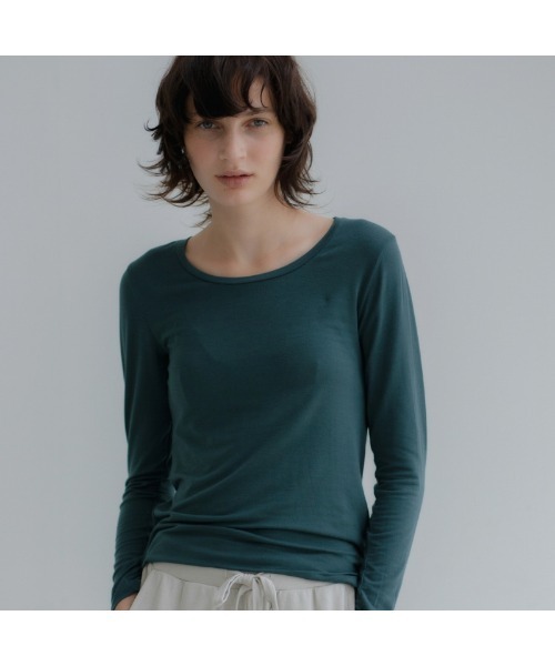【 Sacre / サク・レ 】【In your shirts】ﾍﾞｱ天ｸﾙｰﾈｯｸﾛﾝｸﾞｽﾘｰﾌﾞｼｬﾂ / 23SCR003（インナーウェア/肌着）｜Sacre（サクレ）