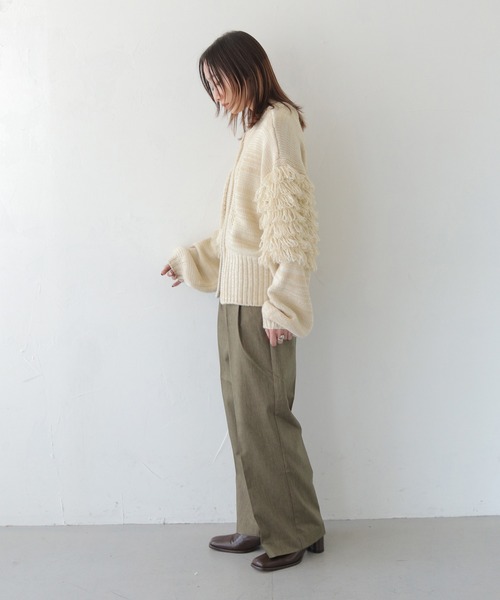 CLEIO（クレイオ）の「【CLEIO】前後2WAYループ編みカーディガン（ニット/セーター・レディース・ライトベージュ/ライトグレー・FREE）」の16枚目の写真