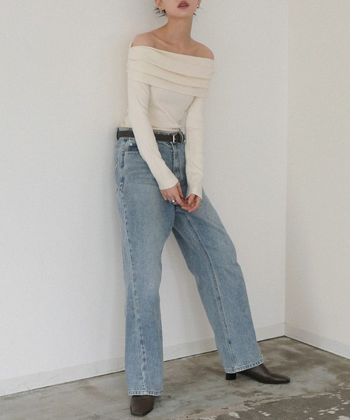 LIAN（リアン）の「サイドシームストレートワイドデニム（デニムパンツ・レディース・ブラック/ブルー・SMALL/MEDIUM）」の13枚目の写真