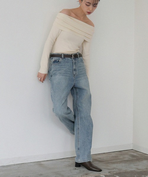 LIAN（リアン）の「サイドシームストレートワイドデニム（デニムパンツ・レディース・ブラック/ブルー・SMALL/MEDIUM）」の17枚目の写真