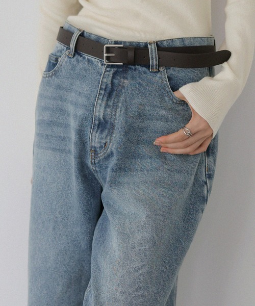 LIAN（リアン）の「サイドシームストレートワイドデニム（デニムパンツ・レディース・ブラック/ブルー・SMALL/MEDIUM）」の18枚目の写真