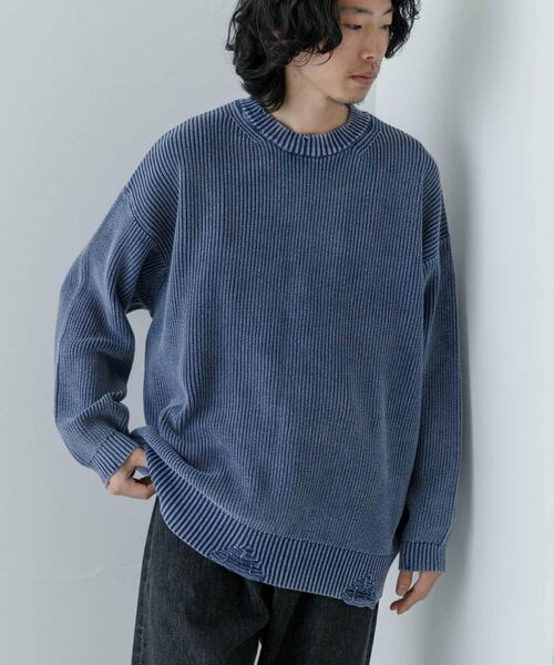 セール】URBAN RESEARCH iD ストーンウォッシュダメージニット（ニット