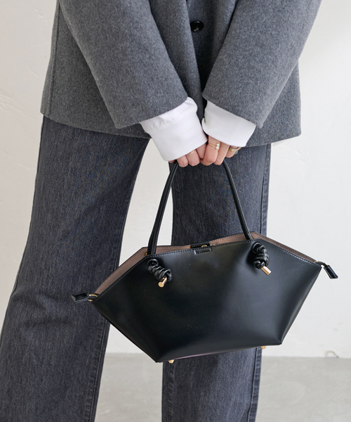 LE TALON（ルタロン）の「LE TALON wide knot bag（トートバッグ・レディース・ブラック/ベージュ系その他・FREE）」の2枚目の写真