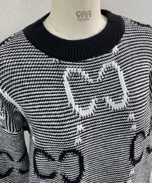 LADY LIKE(レディライク)の「英字モチーフ丸首ニット(ニット/セーター・レディース・グレー/レッド・M)」の10枚目の写真