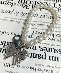 non-hedge（ノンヘッジ）の「フェイクパールリボンモチーフチャーム（キーホルダー）」