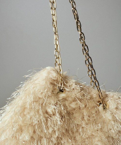 SALON adam et rope'（サロン アダム エ ロペ）の「フェザー2WAYチェーンバッグ（ハンドバッグ・レディース・ブラック/オフホワイト・FREE）」の12枚目の写真