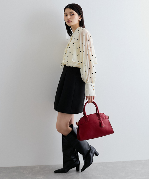 VIS（ビス）の「【洗える】フロッキードットドレープタイブラウス（シャツ/ブラウス・レディース・ネイビー/クリーム・FREE）」の21枚目の写真