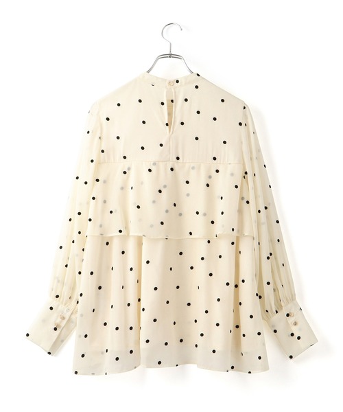 VIS（ビス）の「【洗える】フロッキードットドレープタイブラウス（シャツ/ブラウス・レディース・ネイビー/クリーム・FREE）」の17枚目の写真