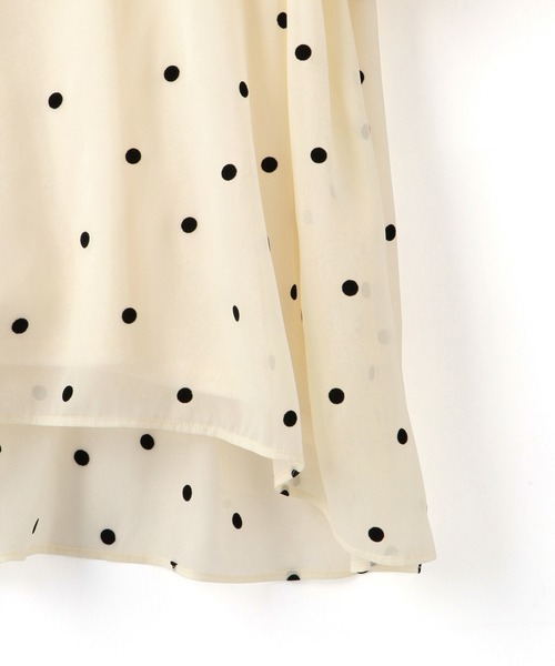 VIS（ビス）の「【洗える】フロッキードットドレープタイブラウス（シャツ/ブラウス・レディース・ネイビー/クリーム・FREE）」の11枚目の写真