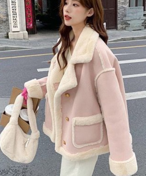 Ritzy（リッツィー）の「フェイクムートンコート（ムートンコート・レディース・ピンク/ベージュ/ブルー・M/L/XL）」の12枚目の写真