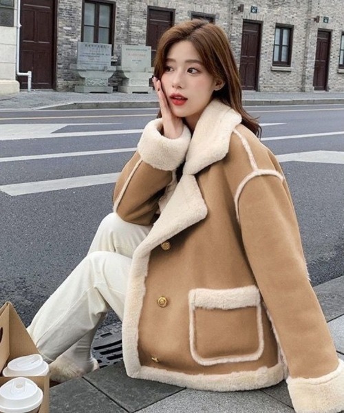 Ritzy（リッツィー）の「フェイクムートンコート（ムートンコート・レディース・ピンク/ベージュ/ブルー・M/L/XL）」の21枚目の写真