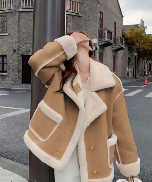 Ritzy（リッツィー）の「フェイクムートンコート（ムートンコート・レディース・ピンク/ベージュ/ブルー・M/L/XL）」の22枚目の写真