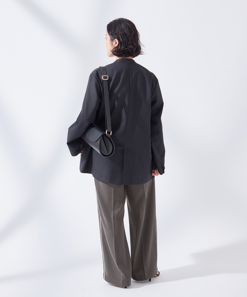 journal standard L'essage(ジャーナルスタンダードレサージュ)の「ミリオーネツイル ラインパンツ(スラックス・レディース・グレー/ネイビー・38/36)」の5枚目の写真