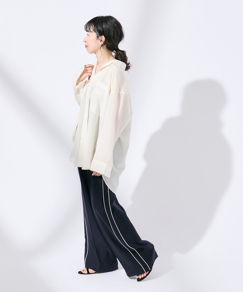 journal standard L'essage(ジャーナルスタンダードレサージュ)の「ミリオーネツイル ラインパンツ(スラックス・レディース・グレー/ネイビー・38/36)」の11枚目の写真