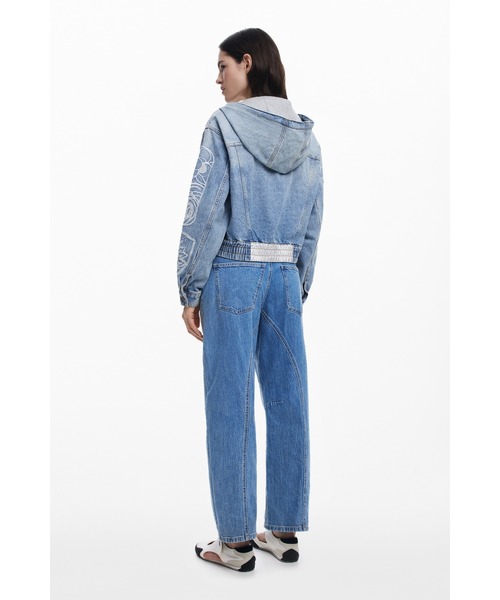 Desigual（デシグアル）の「スプラッシュデニム フーデッドジャケット ライトブルー（デニムジャケット・レディース・ブルー・XS/S/M/L/XL）」の4枚目の写真
