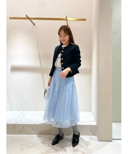 allureville（アルアバイル）の「シアーランダムプリーツスカート（スカート・レディース・ベージュ/グレー系その他/ブルー・2）」の20枚目の写真