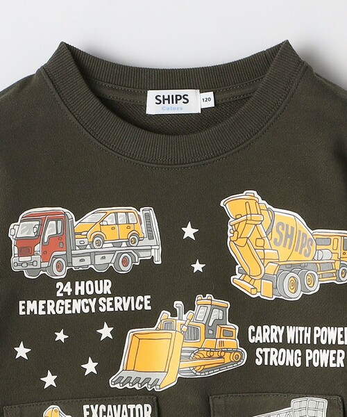 SHIPS Colors（シップス カラーズ）の「SHIPS Colors: 90cm～140cm / 建設車両 (ショベルカー) スウェット◇（スウェット・キッズ・オリーブ/ネイビー・90/100/110/120/130/140）」の16枚目の写真