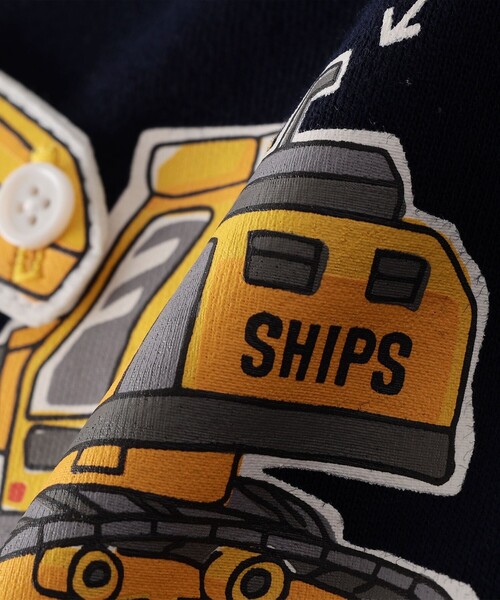 SHIPS Colors（シップス カラーズ）の「SHIPS Colors: 90cm～140cm / 建設車両 (ショベルカー) スウェット◇（スウェット・キッズ・オリーブ/ネイビー・90/100/110/120/130/140）」の7枚目の写真