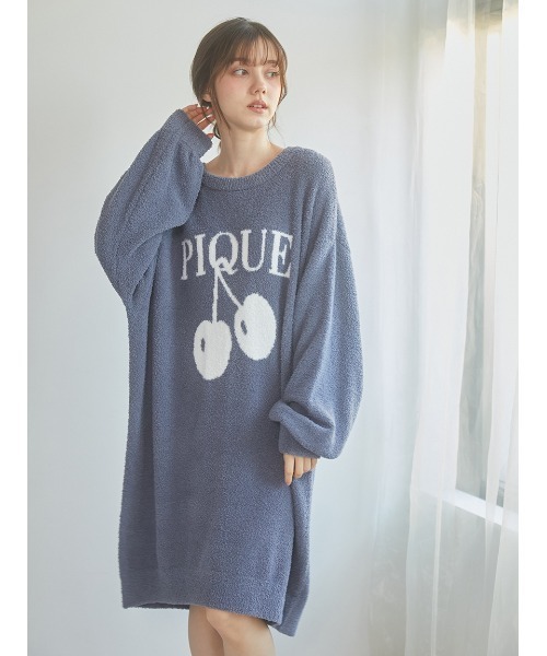 【新品】ジェラピケ♡ベビモコ ワンピ クリーム USAGI ONLINE限定】チェリー柄ジャガードワンピース（ワンピース