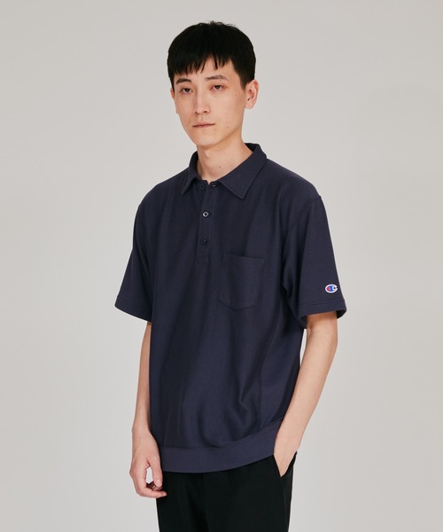 Champion(チャンピオン)の「【Champion/チャンピオン】メンズ リバースウィーブ(R) ショートスリーブポロシャツ(Tシャツ/カットソー・メンズ・ヘザーグレー/ブラック/ホワイト/ネイビー・MEDIUM/LARGE/X-LARGE)」の1枚目の写真
