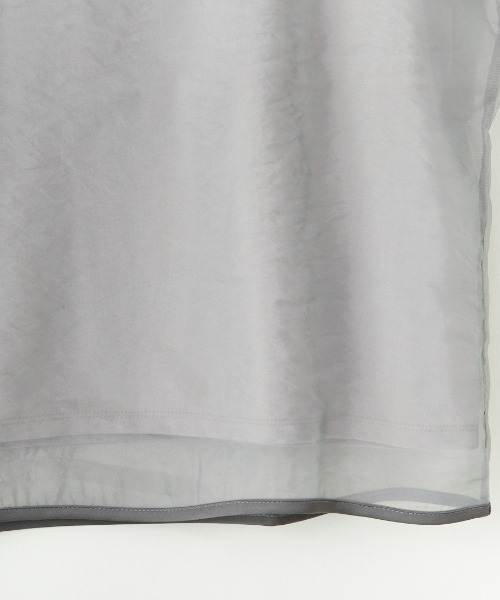 nenom（ネノム）の「[nenom/ネノム] 重ね着風 オーガンジーレイヤードシアーＴシャツ（Tシャツ/カットソー・レディース・グレー/オフホワイト/ブラック・F）」の7枚目の写真