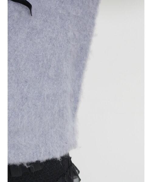 Samansa Mos2（サマンサ モスモス）の「ベロアリボン付ニット（ニット/セーター・レディース・チャコールグレー/サックスブルー/キナリ・F）」の15枚目の写真