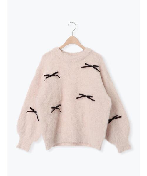 Samansa Mos2（サマンサ モスモス）の「ベロアリボン付ニット（ニット/セーター・レディース・チャコールグレー/サックスブルー/キナリ・F）」の19枚目の写真