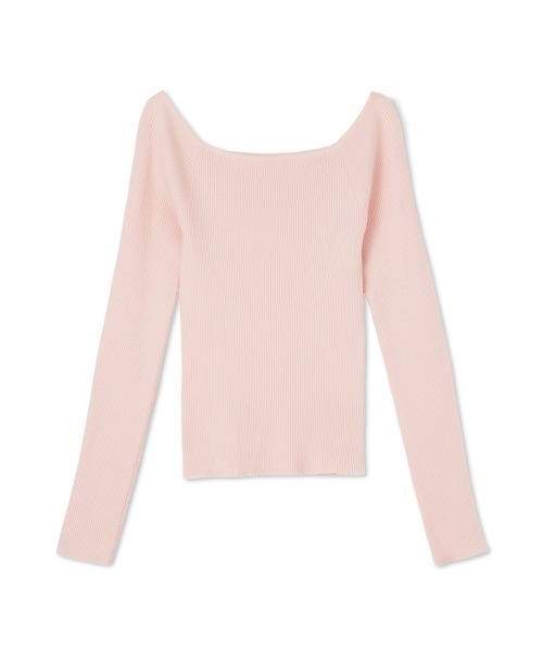 QUEENS COURT（クイーンズコート）の「オフショルリブニット≪手洗い可能≫（ニット/セーター・レディース・ピンク/レッド/オフホワイト/ブラック・M）」の3枚目の写真