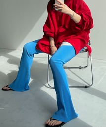 プリーツ」に該当するパンツ（ブルー・ネイビー/青色系）ファッション