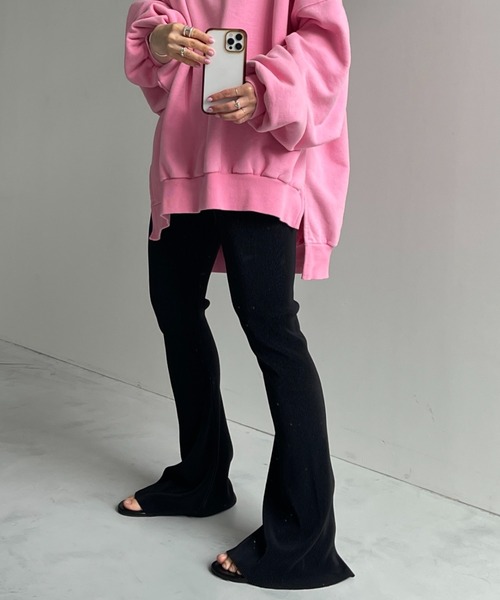 wee9s(ウィークス)の「【セルフカット可能】daily daily super stretch pleats flare pants / デイリーデイリースーパーストレッチプリーツフレアパンツ(その他パンツ・レディース・オフホワイト/ピンク/ネイビー/ブラック/ブルー/チェリーレッド・FREE)」の1枚目の写真