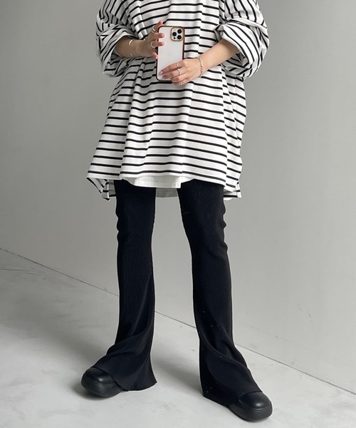 daily daily super stretch pleats flare pants / デイリー