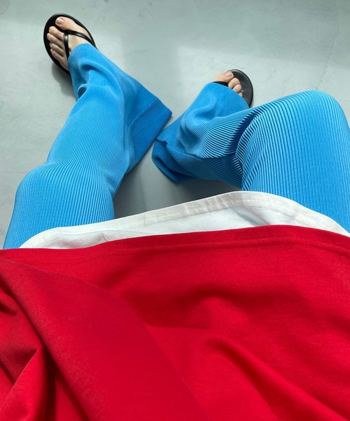 wee9s(ウィークス)の「【セルフカット可能】daily daily super stretch pleats flare pants / デイリーデイリースーパーストレッチプリーツフレアパンツ(その他パンツ・レディース・オフホワイト/ピンク/ネイビー/ブラック/ブルー/チェリーレッド・FREE)」の13枚目の写真