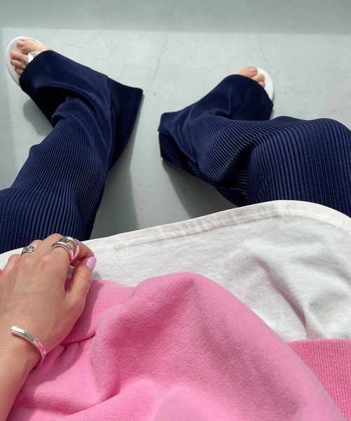 wee9s(ウィークス)の「【セルフカット可能】daily daily super stretch pleats flare pants / デイリーデイリースーパーストレッチプリーツフレアパンツ(その他パンツ・レディース・オフホワイト/ピンク/ネイビー/ブラック/ブルー/チェリーレッド・FREE)」の22枚目の写真