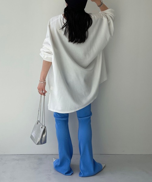 wee9s(ウィークス)の「【セルフカット可能】daily daily super stretch pleats flare pants / デイリーデイリースーパーストレッチプリーツフレアパンツ(その他パンツ・レディース・オフホワイト/ピンク/ネイビー/ブラック/ブルー/チェリーレッド・FREE)」の10枚目の写真