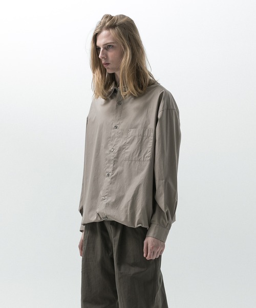 SLICK(スリック)の「【SLICK/スリック】Typewriter Drawstring Shirt / タイプライタードローストリングシャツ/オーバーサイズ シルエット / ドローコード(シャツ/ブラウス・メンズ・ブラック/スミクロ/グレイッシュベージュ・1/2/3)」の9枚目の写真