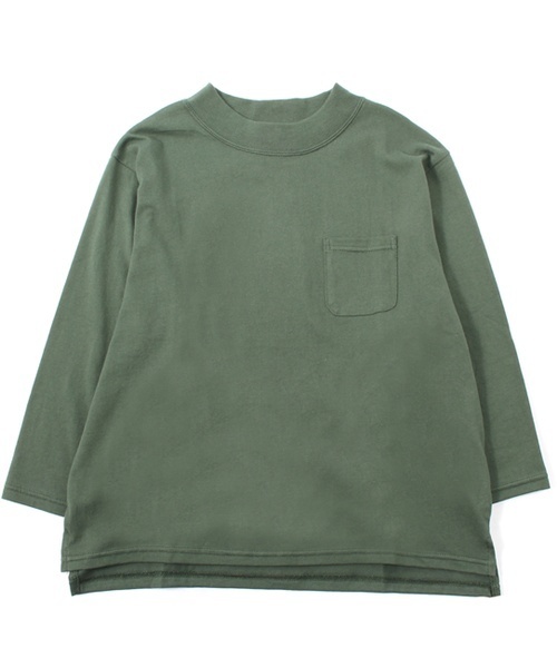 Kastane(カスタネ)の「クルーリブ7分袖TEE(Tシャツ/カットソー・レディース・カーキ/アイボリー/グレー/ネイビー/ピンク・FREE)」の3枚目の写真