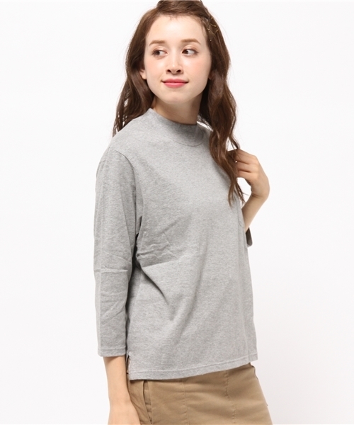 Kastane(カスタネ)の「クルーリブ7分袖TEE(Tシャツ/カットソー・レディース・カーキ/アイボリー/グレー/ネイビー/ピンク・FREE)」の14枚目の写真