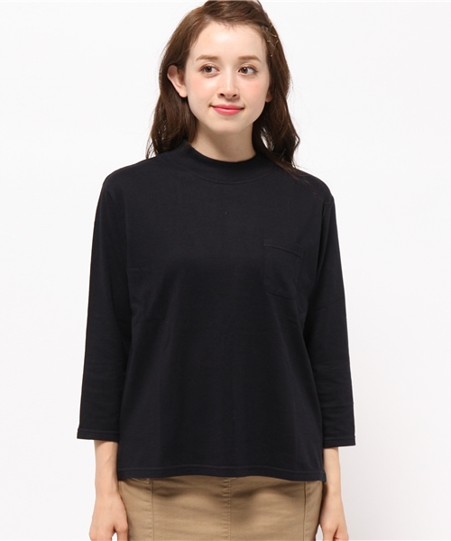 Kastane(カスタネ)の「クルーリブ7分袖TEE(Tシャツ/カットソー・レディース・カーキ/アイボリー/グレー/ネイビー/ピンク・FREE)」の13枚目の写真