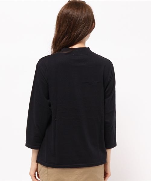 Kastane(カスタネ)の「クルーリブ7分袖TEE(Tシャツ/カットソー・レディース・カーキ/アイボリー/グレー/ネイビー/ピンク・FREE)」の8枚目の写真