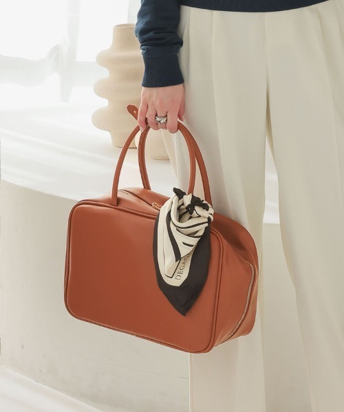 DONOBAN（ドノバン）の「スクエアボストンバッグ（ボストンバッグ・レディース・キャメル/ブラック・ONE）」の7枚目の写真