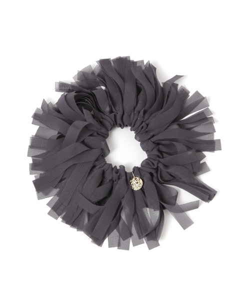 BAYFLOW（ベイフロー）の「リボンフリンジシュシュ（シュシュ・レディース・グレー/ブラック・FREE）」の2枚目の写真