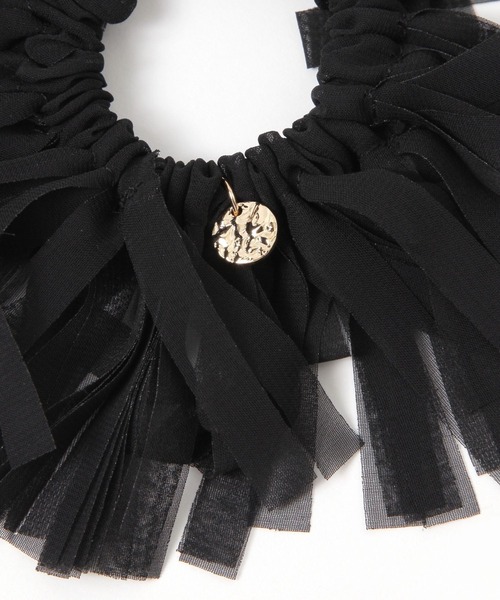 BAYFLOW（ベイフロー）の「リボンフリンジシュシュ（シュシュ・レディース・グレー/ブラック・FREE）」の4枚目の写真