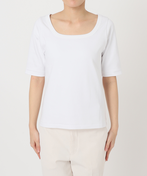 追加》スビンコットンソフトスクエアーネックTシャツ（Tシャツ