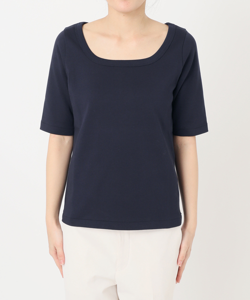 追加》スビンコットンソフトスクエアーネックTシャツ（Tシャツ