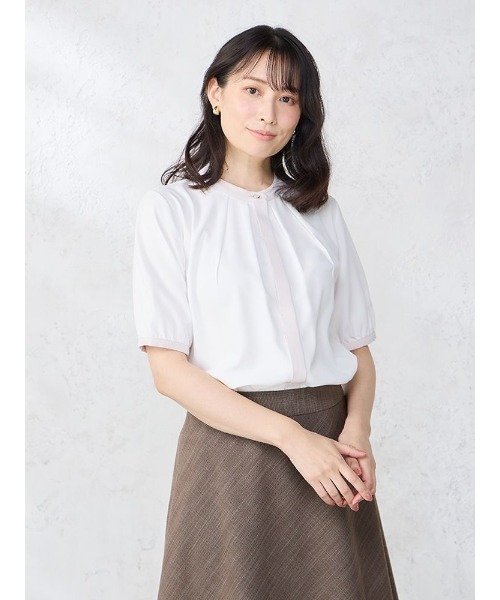 美品♢ブラウス 胸元シャーリングフレンチブラウス [C7491] - レディースファッション